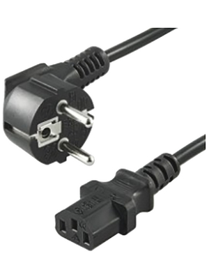 Goobay - NK 101S/200 - Mains cable Type F (CEE 7/4) IEC-320-C13 2.00 m, NK 101S/200, Goobay
