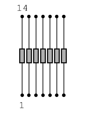 Bourns - 4114R-1-103LF - Resistor network DIL 10 kOhm    2 %, 4114R-1-103LF, Bourns