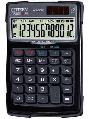 Citizen - WR3000 - Water and dust-repellent desktop calculator, WR3000, Citizen