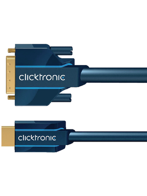 Clicktronic - 70340 - HDMI - DVI cable m - m 1.00 m blue-grey, 70340, Clicktronic