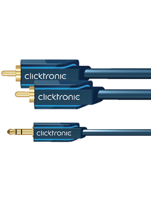 Clicktronic - 70467 - Audio cable stereo jack - cinch 2.00 m blue-grey, 70467, Clicktronic