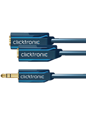 Clicktronic - 70491 - Y-Adapter audio jack 3.5 mm 0.14 m blue-grey, 70491, Clicktronic