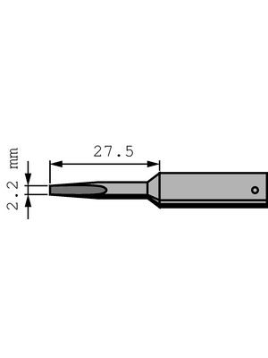 Ersa - 832KDLF - Soldering tip Chisel-shaped, extended 2.2 mm, 832KDLF, Ersa
