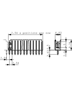 Amphenol/FCI - 76382-315LF - Pin header, Dubox 15-pin 90 Pitch2.54 mm Poles 15 Dubox, 76382-315LF, Amphenol/FCI