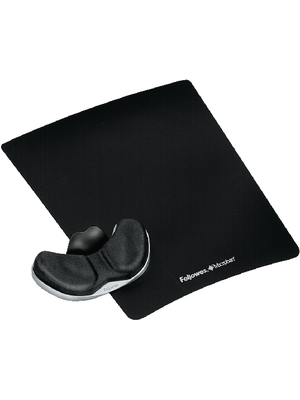 Fellowes - 9180301 - Health-V palm rest with mouse pad material black, 9180301, Fellowes