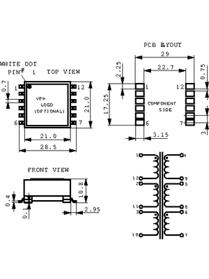 Eaton - VP5-0155-R - SMD transformer  9.9 uH (6x), VP5-0155-R, Eaton