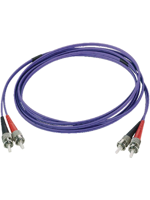 FibreFab - STSTOM3DPU1 - FO cable 50/125um OM3 ST/ST 1.00 m violet, STSTOM3DPU1, FibreFab