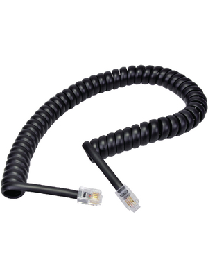  - BB-202-06-S - Spiral cable, RJ10 (4P4C) 2.00 m black, BB-202-06-S