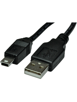 Maxxtro - PB-8124-06 - Mini USB 2.0 cable 1.80 m black, PB-8124-06, Maxxtro