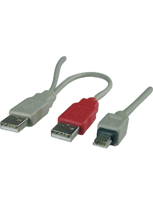 Maxxtro - BB-8041-03 - USB 2.0 dual-power cable 1.00 m grey, BB-8041-03, Maxxtro