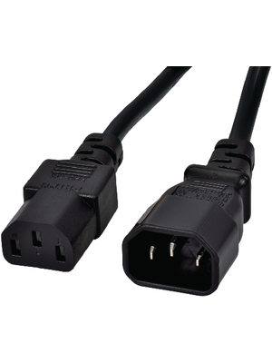 Maxxtro - PB-403-03-S - Mains cable IEC-320-C14 IEC-320-C13 1.00 m, PB-403-03-S, Maxxtro