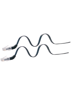 Maxxtro - PB-FL-45-03-S - Patch Cable, flat CAT5 U/UTP 1.00 m black, PB-FL-45-03-S, Maxxtro