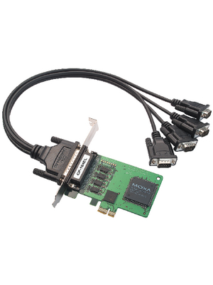 Moxa - CP-104EL-DB9M - PCI-E x1 Card4x RS232 DB9M (Cable), CP-104EL-DB9M, Moxa