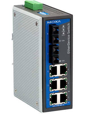 Moxa - EDS-308-MM-SC - Switch 6x 10/100 2x 100FX SC/MM, EDS-308-MM-SC, Moxa