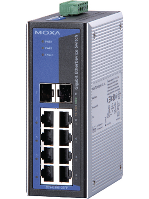 Moxa - EDS-G308-2SFP-T - Switch 6x 10/100/1000 2x SFP, EDS-G308-2SFP-T, Moxa