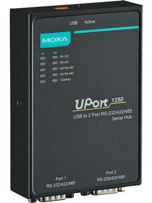 Moxa - UPORT 1250 - USB to 2x RS232/422/485 converter, UPORT 1250, Moxa