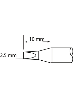 Metcal - SFP-CH25 - Soldering Rework Cartridge Chisel 2.5 mm 390 C, SFP-CH25, Metcal