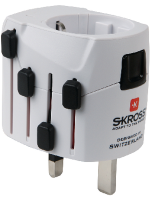 SKross - 1.103118 - World Travel Adapter Pro Protective Contact CH / IT / AU / CN / UK / HK / USA, 1.103118, SKross
