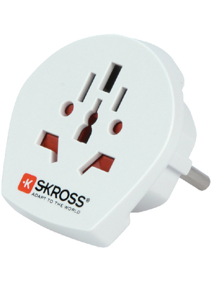 SKross - 1.500204 - Single travel adapter USA & Europe CH / Protective Contact / AU / CN / USA / Type L USA / Protective contact / FR / PL / BE / CZ / SK, 1.500204, SKross