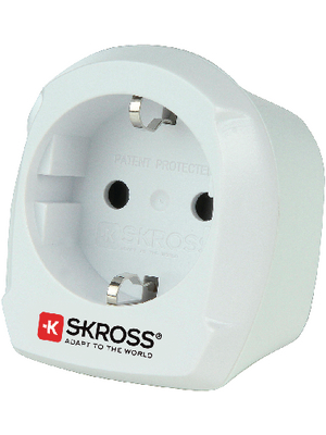 SKross - 1.500207 - Single Travel Adapter for the UK Protective Contact / FR / PL / BE / CZ / SK UK / HK, 1.500207, SKross