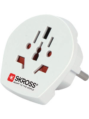 SKross - 1.500211 - Single Travel Adapter for Germany & France CH / Type L / USA / AU / CN Protective contact / FR / PL / BE / CZ / SK, 1.500211, SKross