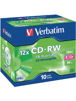 Verbatim - 43148 - CD-RW 700 MB 10x Jewel case, 43148, Verbatim