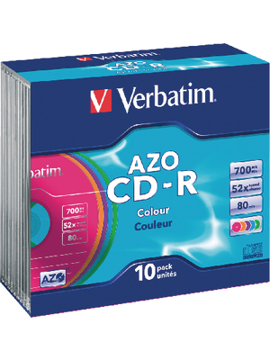 Verbatim - 43308 - CD-R 700 MB 10x Slim Case, 43308, Verbatim