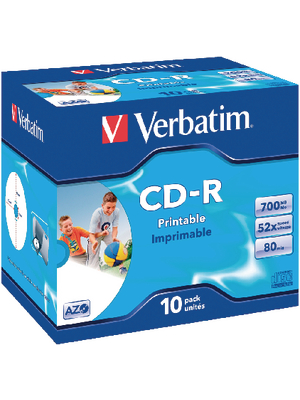 Verbatim - 43325 - CD-R 700 MB 10x Jewel Case, 43325, Verbatim