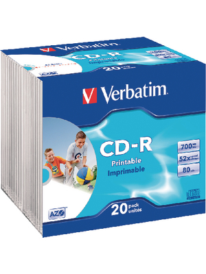 Verbatim - 43424 - CD-R 700 MB 20x Slim Case, 43424, Verbatim