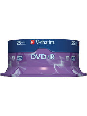 Verbatim - 43500 - DVD+R 4.7 GB Spindle of 25, 43500, Verbatim