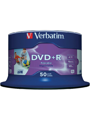 Verbatim - 43512 - DVD+R 4.7 GB Spindle of 50, 43512, Verbatim
