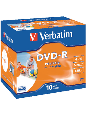 Verbatim - 43521 - DVD-R 4.7 GB 10x Jewel Case, 43521, Verbatim