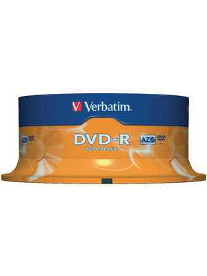Verbatim - 43522 - DVD-R 4.7 GB Spindle of 25, 43522, Verbatim