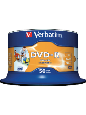 Verbatim - 43533 - DVD-R 4.7 GB Spindle of 50, 43533, Verbatim