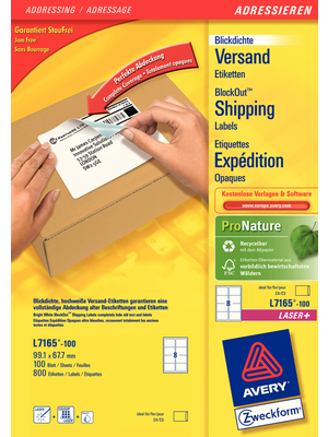 Avery Zweckform - L7173B-100 - Opaque shipping labels 99.1 x 57 mm, L7173B-100, Avery Zweckform