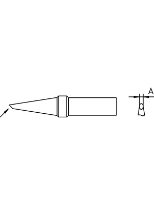 Weller - ET-F - Soldering tip Round shape beveled 1.2 mm, ET-F, Weller