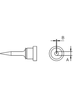 Weller - LT 1S - Soldering tip Round shape narrow 0.2 mm, LT 1S, Weller