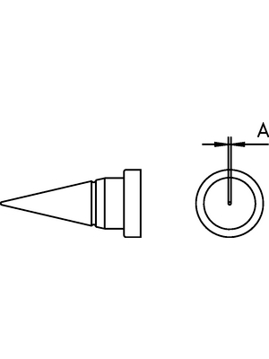 Weller - LT 1 - Soldering tip Round shape 0.25 mm, LT 1, Weller
