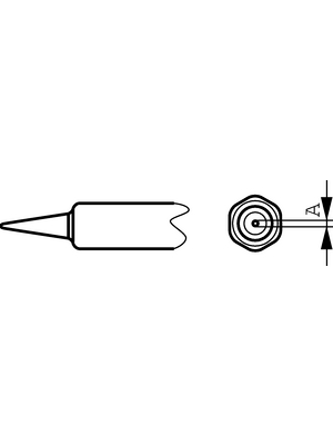 Weller - NT 1 - Soldering tip Round shape 0.25 mm, NT 1, Weller