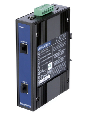 Advantech - EKI-2701PSI - Industrial Power over Ethernet splitter 1x 10/100/1000 RJ45 PoE / 1x 10/100/1000 RJ45, EKI-2701PSI, Advantech