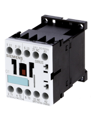 Siemens - 3RT1016-1AB02 - Power contactor 24 VAC 3 NO 1 break contact (NC) Screw Terminal, 3RT1016-1AB02, Siemens
