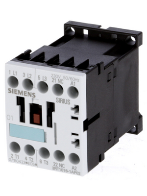 Siemens - 3RT1016-1AP02 - Power contactor 230 VAC  50/60 Hz 3 NO 1 break contact (NC) Screw Terminal, 3RT1016-1AP02, Siemens