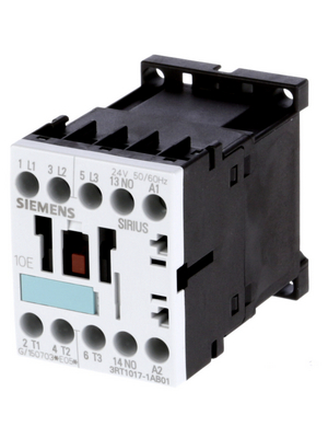 Siemens - 3RT1017-1AB01 - Power contactor 24 VAC 3 NO 1 make contact (NO) Screw Terminal, 3RT1017-1AB01, Siemens