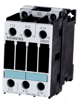 Siemens - 3RT1025-1AP00 - Contactor 230 VAC 3 NO - Screw Terminal, 3RT1025-1AP00, Siemens