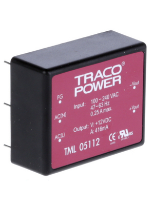 Traco Power - TML 05112 - Switching power supply 5 W, TML 05112, Traco Power