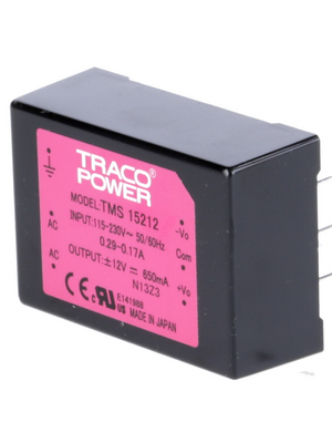 Traco Power - TMS 15212 - Switching power supply 15 W 2 outputs, TMS 15212, Traco Power