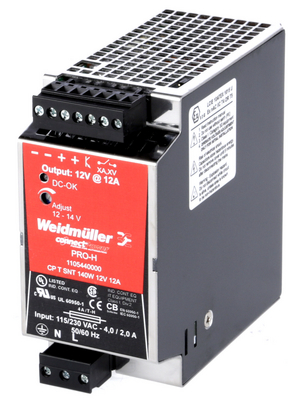 Weidmller - CP T SNT 140W 12V 12A - Switched-mode power supply / 12 A, CP T SNT 140W 12V 12A, Weidmller