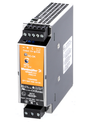 Weidmller - CP T SNT 70W 12V 6A - Switched-mode power supply / 6 A, CP T SNT 70W 12V 6A, Weidmller