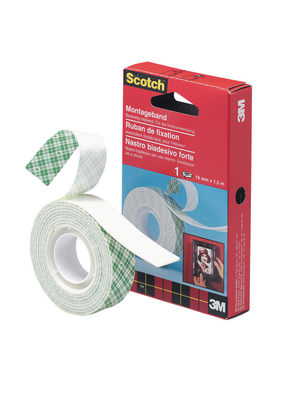 3M - 4026/33 - Double-sided adhesive tape white 19 mm x 33 m, 4026/33, 3M
