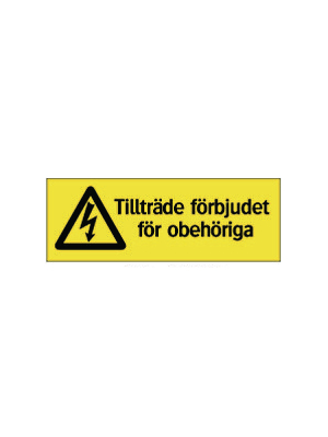 System Text - 33-1524 - Warning sign, Swedish, 297x105mm, 33-1524, System Text